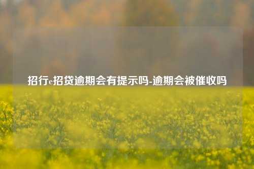 招行e招贷逾期会有提示吗-逾期会被催收吗