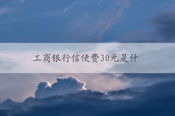 工商银行信使费30元是什么意思 工商银行信使费30元的含义