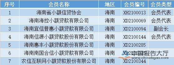 海南小额贷款公司名单